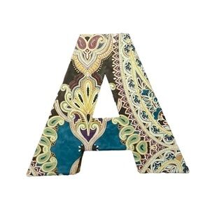 Cost Plus World Market Paisley Design Decorative Block Letter A